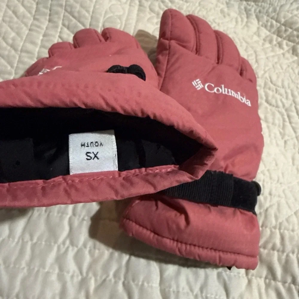 Columbia girls pink ski/snow gloves size XS youth